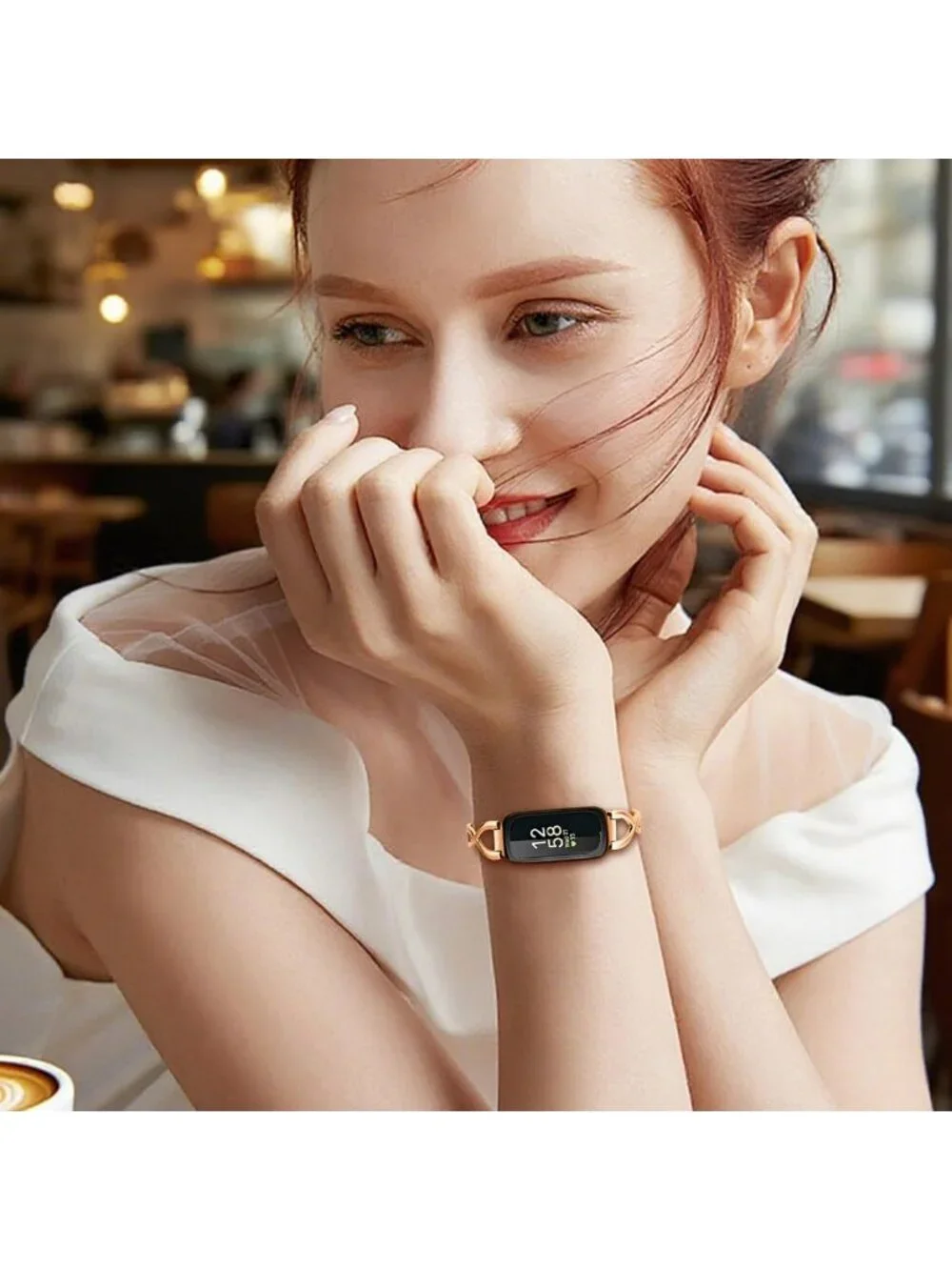 Stylish Stainless Steel Watchband for Fitbit Inspire 2/HR - Women's Jewelry